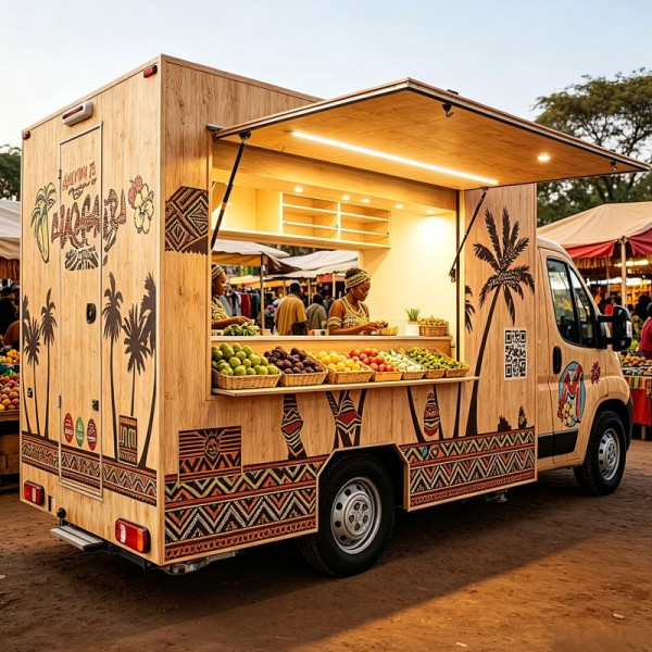 Mini camion de camion de nourriture de vente chaude, camion de nourriture entièrement équipé avec cuisine complète
